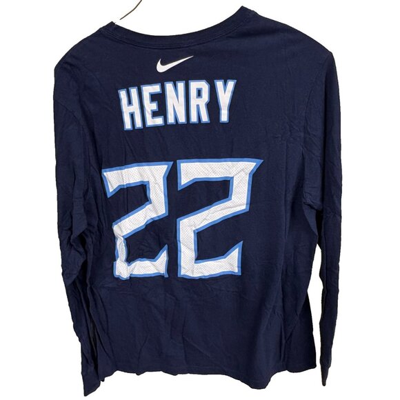 Nike Derrick Henry #22 Tennessee Titans NFL Long Sleeve Tee XL Navy Blue Shirt - Picture 4 of 5